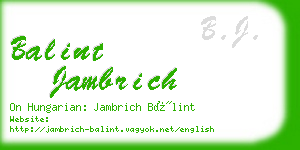 balint jambrich business card